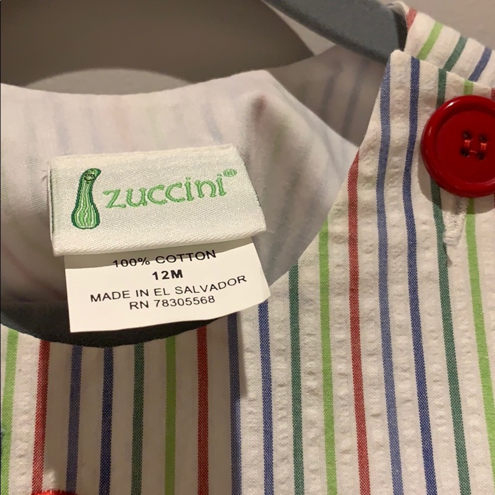 Zuccini Striped Birthday Jumper Dress 12M - Picture 6 of 7